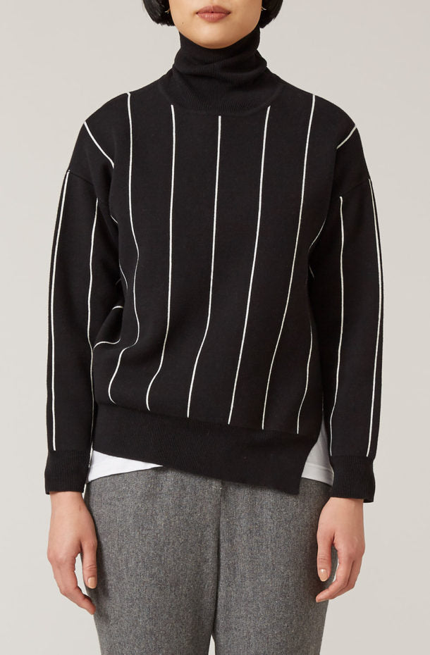 STRIPE TURTLE NECK KNIT（MMK-056）| KAAM