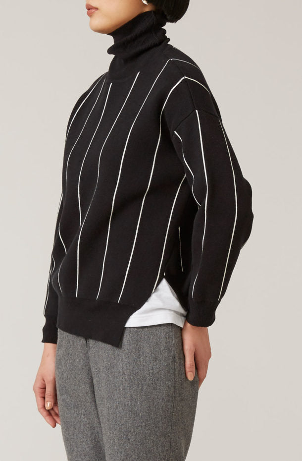 STRIPE TURTLE NECK KNIT（MMK-056）| KAAM