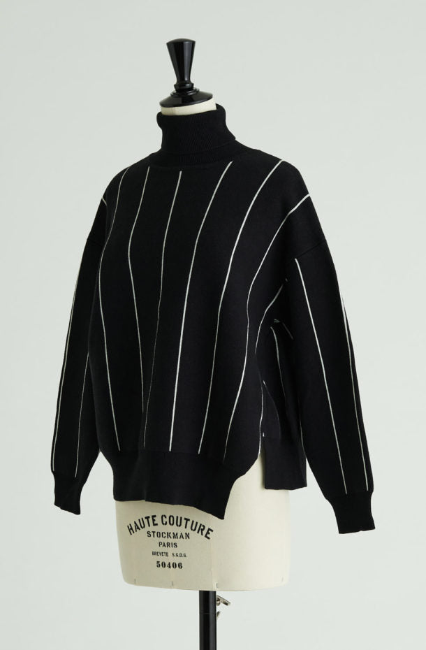 STRIPE TURTLE NECK KNIT（MMK-056）| KAAM